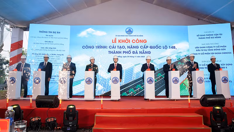 Lễ khởi công dự án cải tạo, nâng cấp quốc lộ 14B qua Đà Nẵng. 