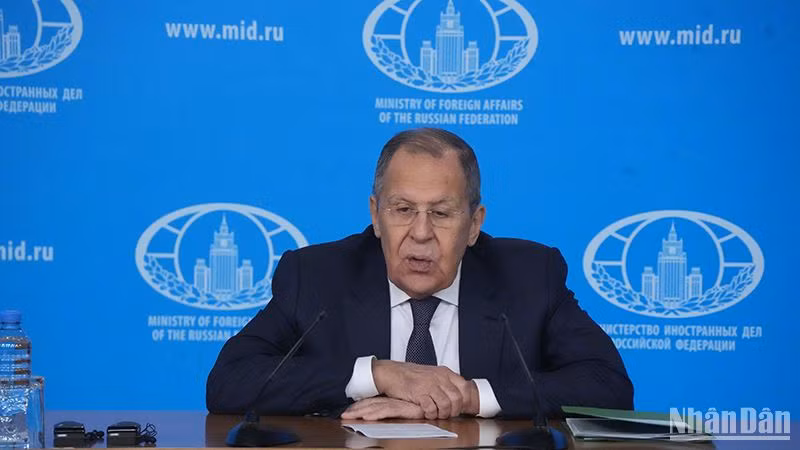 Bộ trưởng Ngoại giao Nga Sergey Lavrov tổ chức họp báo thường niên.