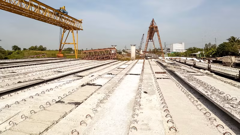 Thi công cầu vượt tuyến cao tốc Châu Đốc-Cần Thơ-Sóc Trăng (đoạn qua địa phận Cần Thơ)