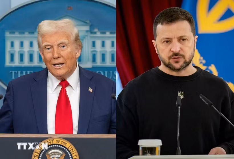 Tổng thống Donald Trump và Tổng thống Volodymyr Zelensky. (Nguồn: AFP-Getty Images/TTXVN)