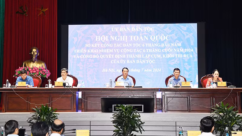 Bộ trưởng, Chủ nhiệm Hầu A Lềnh cùng các đồng chí Lãnh đạo Ủy ban Dân tộc đồng chủ trì Hội nghị. Bộ trưởng, Chủ nhiệm Hầu A Lềnh cùng các đồng chí Lãnh đạo Ủy ban Dân tộc đồng chủ trì Hội nghị.