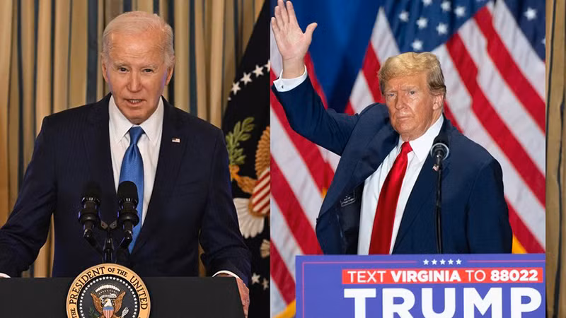 Đương kim Tổng thống Joe Biden và cựu Tổng thống Donald Trump. (Ảnh: AFP/TTXVN)