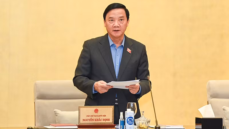 Phó Chủ tịch Quốc hội Nguyễn Khắc Định điều hành nội dung thảo luận tại phiên họp. (Ảnh: DUY LINH) Phó Chủ tịch Quốc hội Nguyễn Khắc Định điều hành nội dung thảo luận tại phiên họp. (Ảnh: DUY LINH)