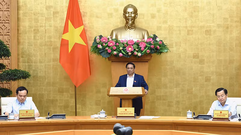 Thủ tướng Phạm Minh Chính phát biểu tại phiên họp. Thủ tướng Phạm Minh Chính phát biểu tại phiên họp.