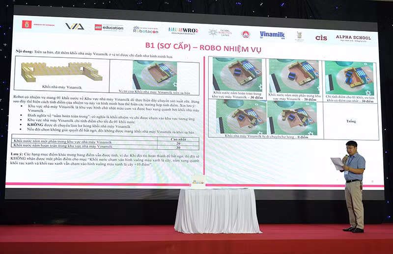 Công bố đề thi bất ngờ là robot làm nhiệm vụ tại nhà máy Vinamilk.