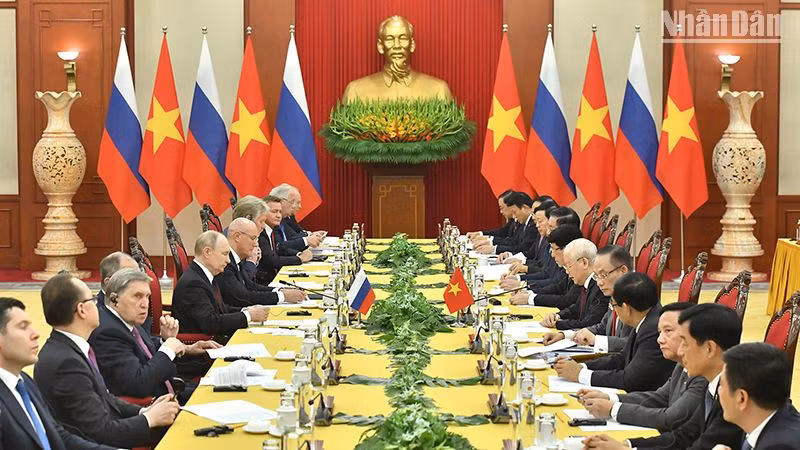 Quang cảnh cuộc hội đàm. (Ảnh: ĐĂNG KHOA)