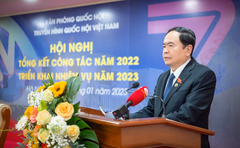 Phó Chủ tịch Thường trực Quốc hội Trần Thanh Mẫn phát biểu tại Hội nghị. (Ảnh: Duy Linh)