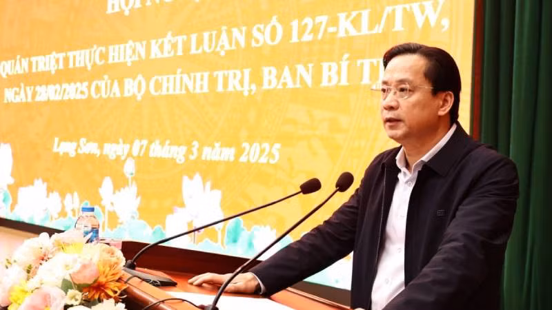 Đồng chí Hoàng Văn Nghiệm, Bí thư Tỉnh ủy Lạng Sơn, quán triệt Kết luận số 127-KL/TW, của Bộ Chính trị, Ban Bí thư. Đồng chí Hoàng Văn Nghiệm, Bí thư Tỉnh ủy Lạng Sơn, quán triệt Kết luận số 127-KL/TW, của Bộ Chính trị, Ban Bí thư.