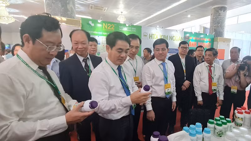 Các đại biểu tham quan gian hàng trưng bày các sản phẩm OCOP.