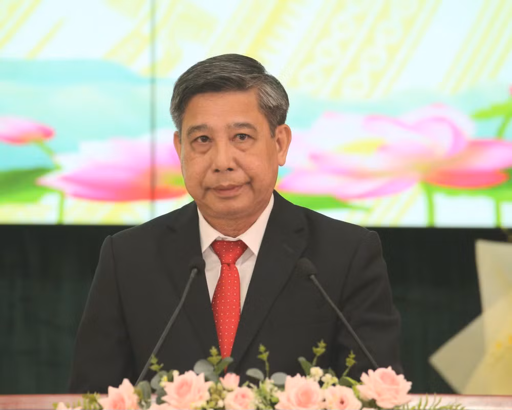 Bí thư Tỉnh ủy, Chủ tịch Ủy ban nhân dân tỉnh Hậu Giang Đồng Văn Thanh phát biểu tại buổi lễ
