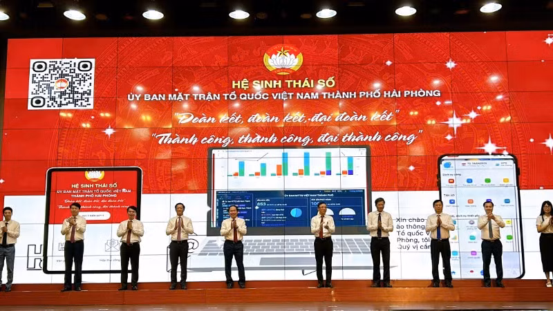 Buổi ra mắt thí điểm “Hệ sinh thái số” của Ủy ban Mặt trận Tổ quốc Việt Nam thành phố Hải Phòng.