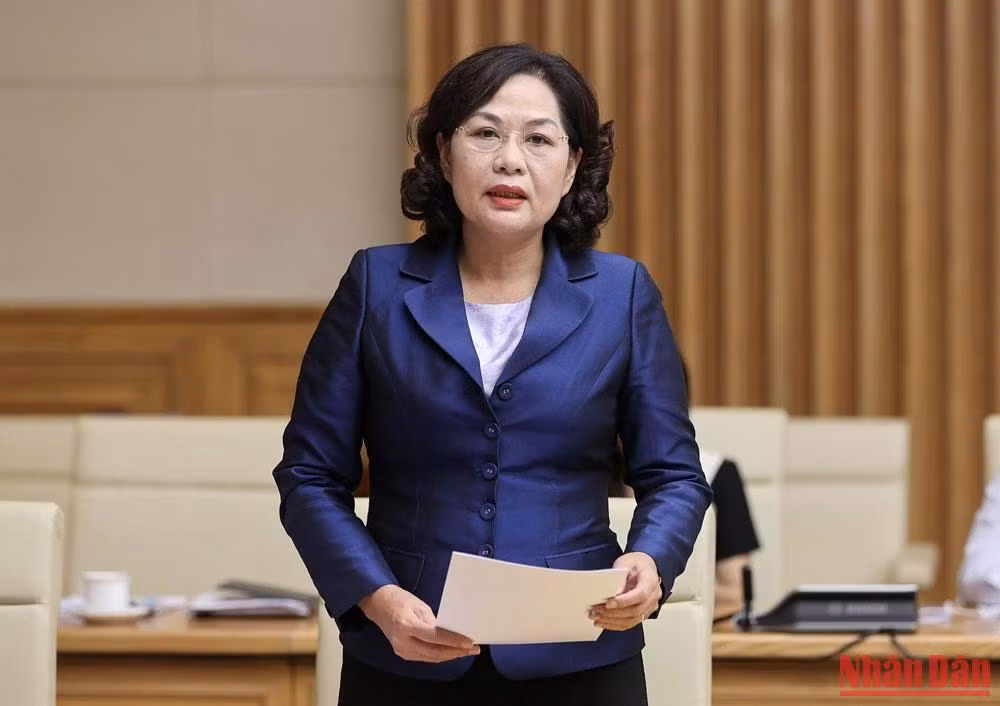 Thống đốc Ngân hàng Nhà nước Việt Nam Nguyễn Thị Hồng phát biểu. Thống đốc Ngân hàng Nhà nước Việt Nam Nguyễn Thị Hồng phát biểu.