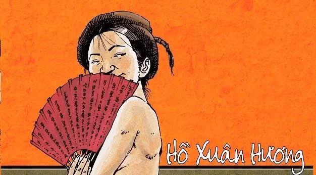 Nữ sĩ Hồ Xuân Hương trong tranh minh họa sách: Hồ Xuân Hương tác phẩm và lời bình. (Ảnh: VOV)