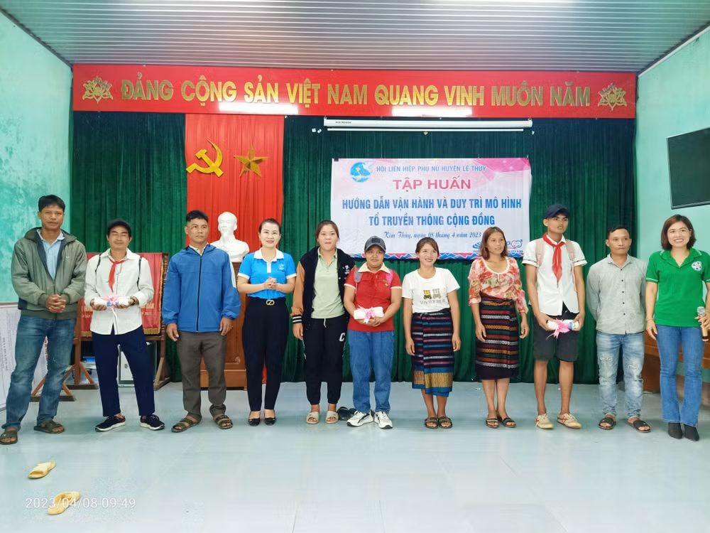 Tập huấn tổ truyền thông cộng đồng tại xã Kim Thủy, huyện Lệ Thủy (Quảng Bình).