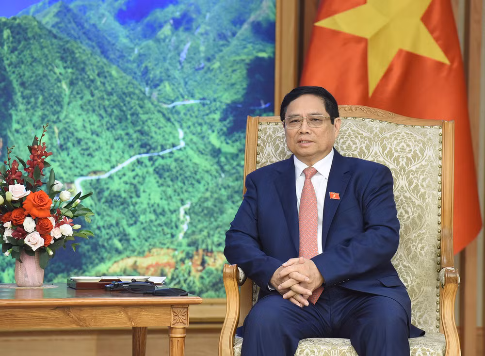 Thủ tướng Phạm Minh Chính phát biểu tại buổi tiếp.