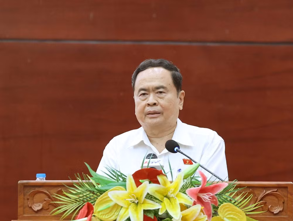 Chủ tịch Quốc hội Trần Thanh Mẫn phát biểu tại buổi lễ.