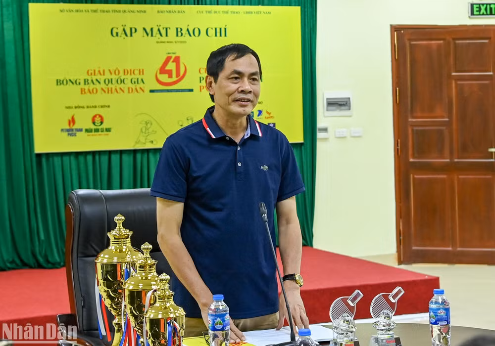 Trưởng ban Văn hóa-Văn nghệ Báo Nhân Dân Trần Hữu Việt, Trưởng Ban tổ chức giải, phát biểu tại buổi họp báo. (Ảnh: DUY LINH) Trưởng ban Văn hóa-Văn nghệ Báo Nhân Dân Trần Hữu Việt, Trưởng Ban tổ chức giải, phát biểu tại buổi họp báo. (Ảnh: DUY LINH)