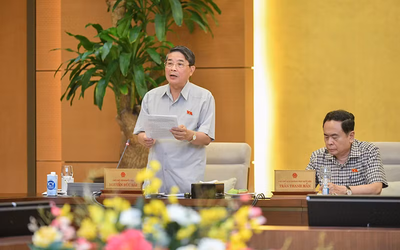 Phó Chủ tịch Quốc hội Nguyễn Đức Hải phát biểu kết luận nội dung thảo luận tại phiên họp. (Ảnh: Duy Linh) Phó Chủ tịch Quốc hội Nguyễn Đức Hải phát biểu kết luận nội dung thảo luận tại phiên họp. (Ảnh: Duy Linh)