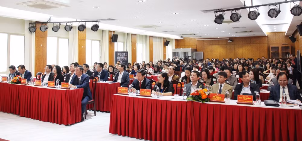 Quang cảnh hội nghị tổng kết công tác năm 2023 của Nhà xuất bản Chính trị quốc gia Sự thật.