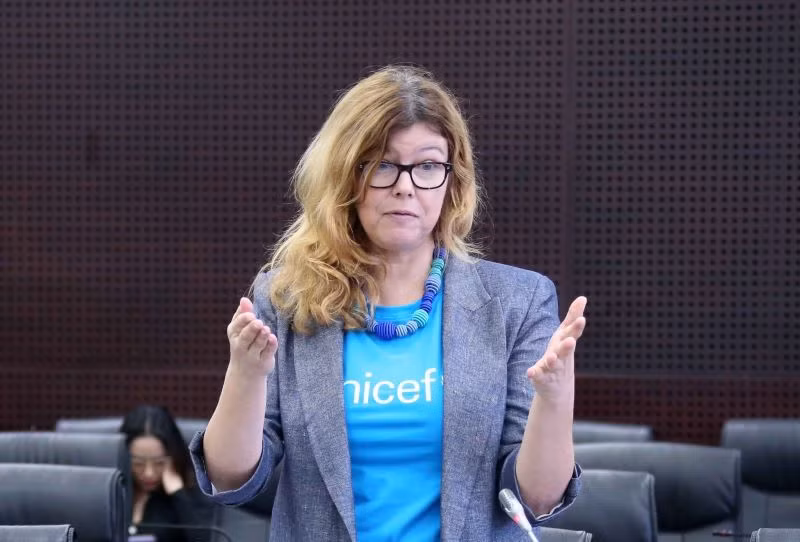 Bà Silvia Danailov, Trưởng Đại diện Quỹ Nhi đồng Liên Hợp Quốc (UNICEF) tại Việt Nam. (Ảnh: Trần Lê Lâm/TTXVN)