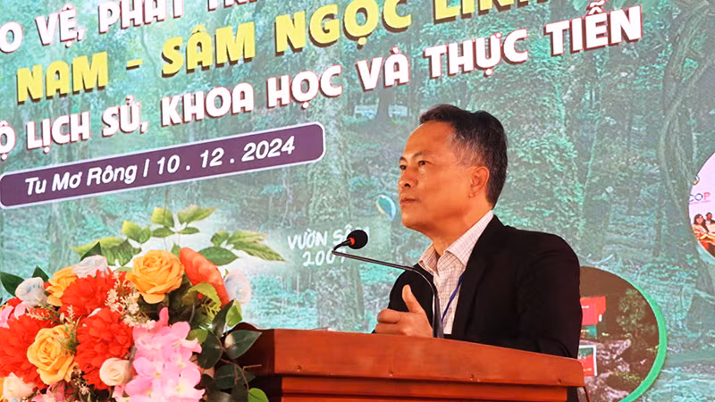 Đồng chí Võ Trung Mạnh phát biểu tại hội thảo.