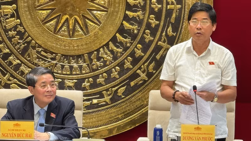 Phó Chủ tịch Quốc hội Nguyễn Đức Hải tại buổi làm việc.