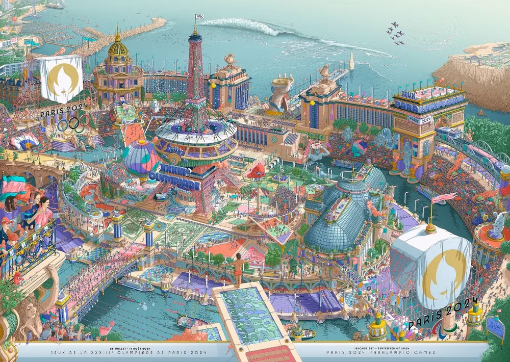 Poster chính thức của Thế vận hội Paris 2024. 