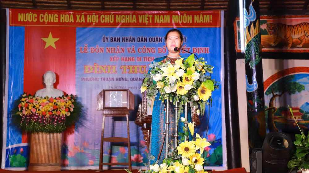 Bà Nguyễn Thị Ngọc Điệp, Phó Chủ tịch Ủy ban nhân dân thành phố Cần Thơ, phát biểu tại buổi lễ.