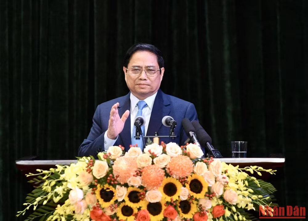 Thủ tướng Phạm Minh Chính phát biểu chỉ đạo hội nghị. 