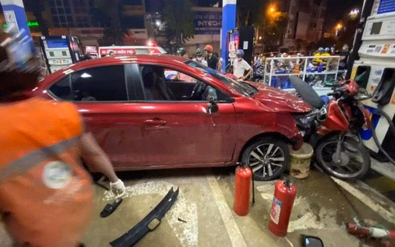 Hiện trường vụ tai nạn.