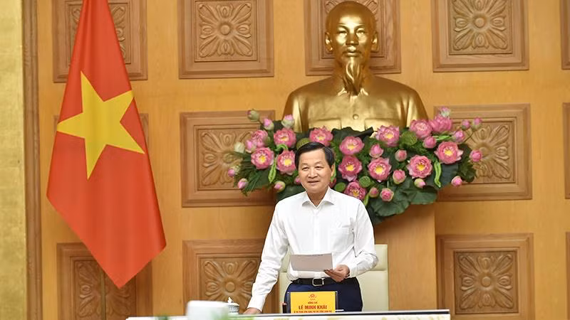 Phó Thủ tướng Lê Minh Khái chủ trì phiên họp Ban Chỉ đạo điều hành giá. (Ảnh: VGP)