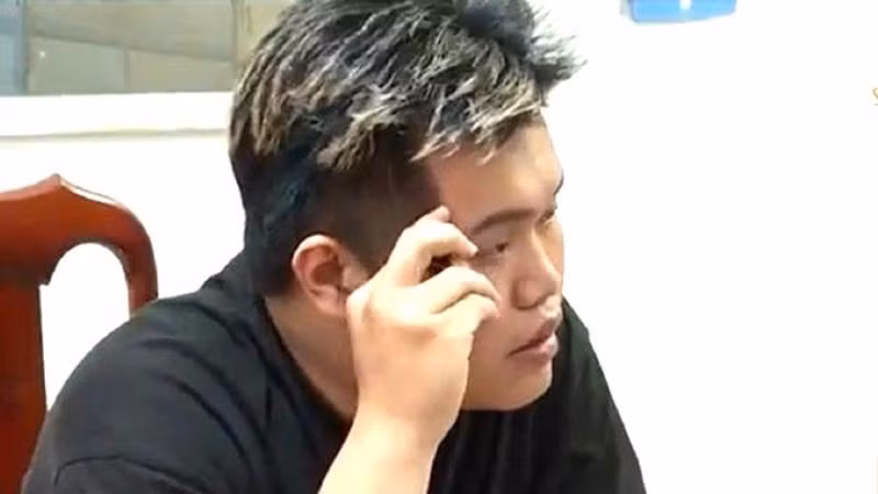 Đối tượng Bùi Thanh Nguyên tại cơ quan Công an.