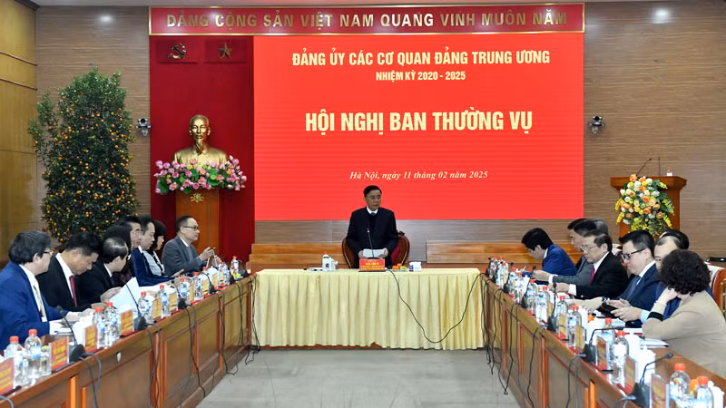 Hội nghị Ban Thường vụ Đảng ủy các cơ quan Đảng Trung ương. (Ảnh: Đăng Khoa)