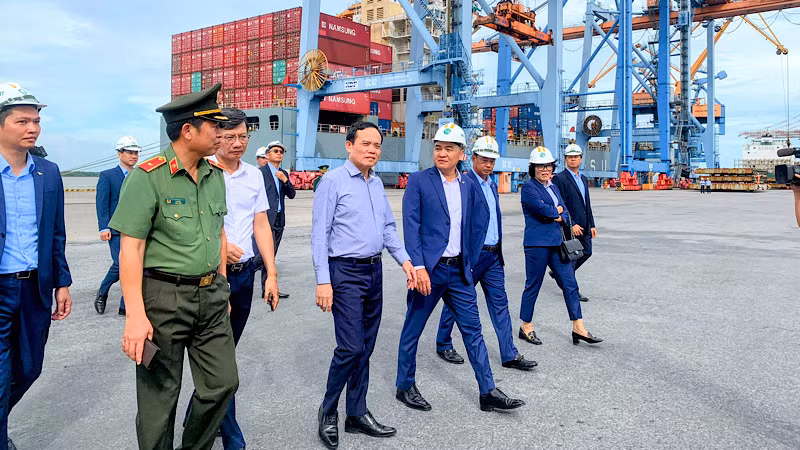 Phó Thủ tướng thị sát khu vực cảng biển Hải Phòng.
