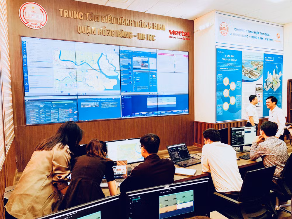 Hoạt động của Trung tâm HB IOC phục vụ tích cực cho công tác điều hành và phục vụ người dân của quận Hồng Bàng.
