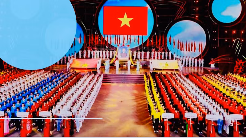 Mô hình sân khấu lễ khai mạc Hội khỏe Phù Đổng toàn quốc lần thứ X tại Hải Phòng.