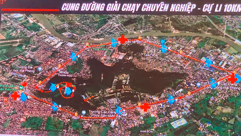 Cung đường giải chạy chuyên nghiệp 10.000m Cung đường giải chạy chuyên nghiệp 10.000m