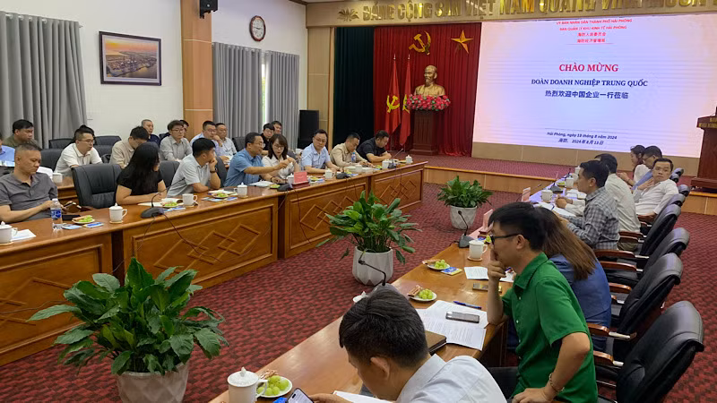 Các doanh nghiệp Trung Quốc tìm hiểu cơ hội đầu tư sản xuất, chế tạo phục vụ điện gió và năng lượng tái tạo tại Hải Phòng.