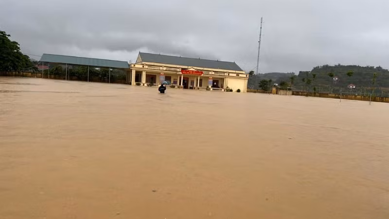 Mưa lũ gây ngập nặng tại huyện Lương Sơn, Hòa Bình hồi tháng 9 năm 2022.