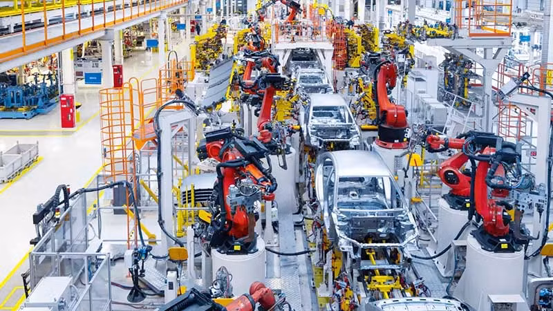 Dây chuyền sản xuất xe hơi tại Nhật Bản. (Ảnh ET AUTO)