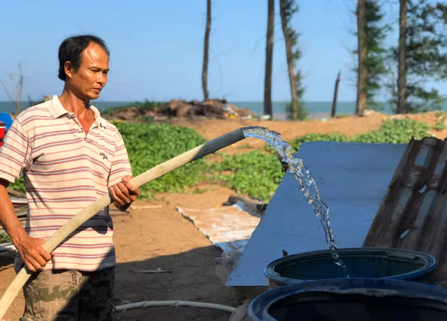 Nhiều địa phương ở Đồng bằng sông Cửu Long thường xuyên phải đối diện tình trạng thiếu nước mùa khô hạn. Ảnh: Đình Tuyển