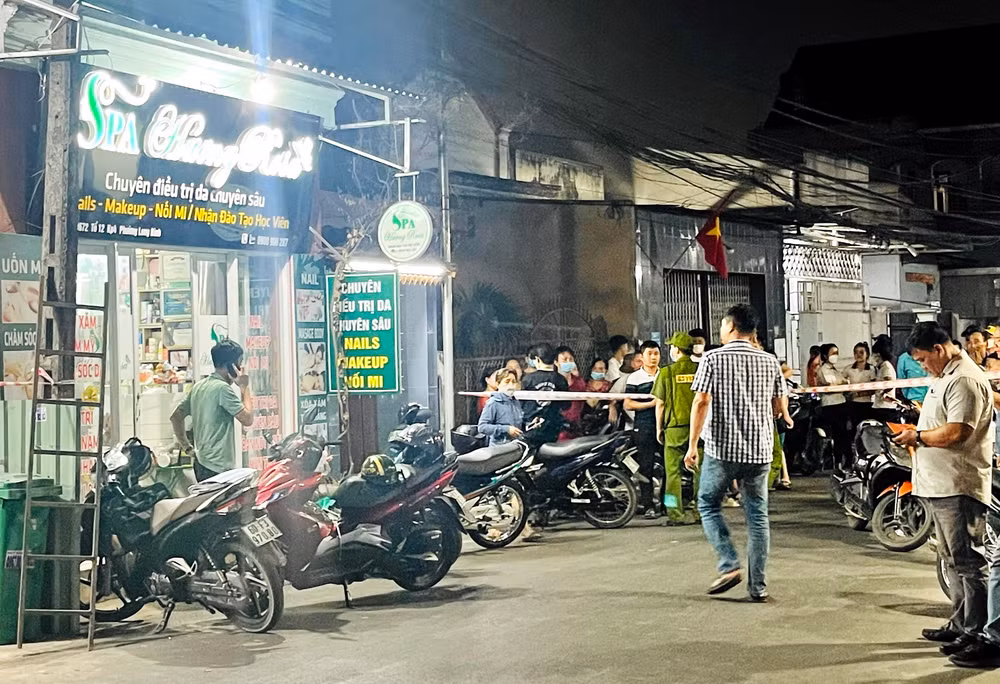 Hiện trường được phong tỏa để phục vụ công tác điều tra.