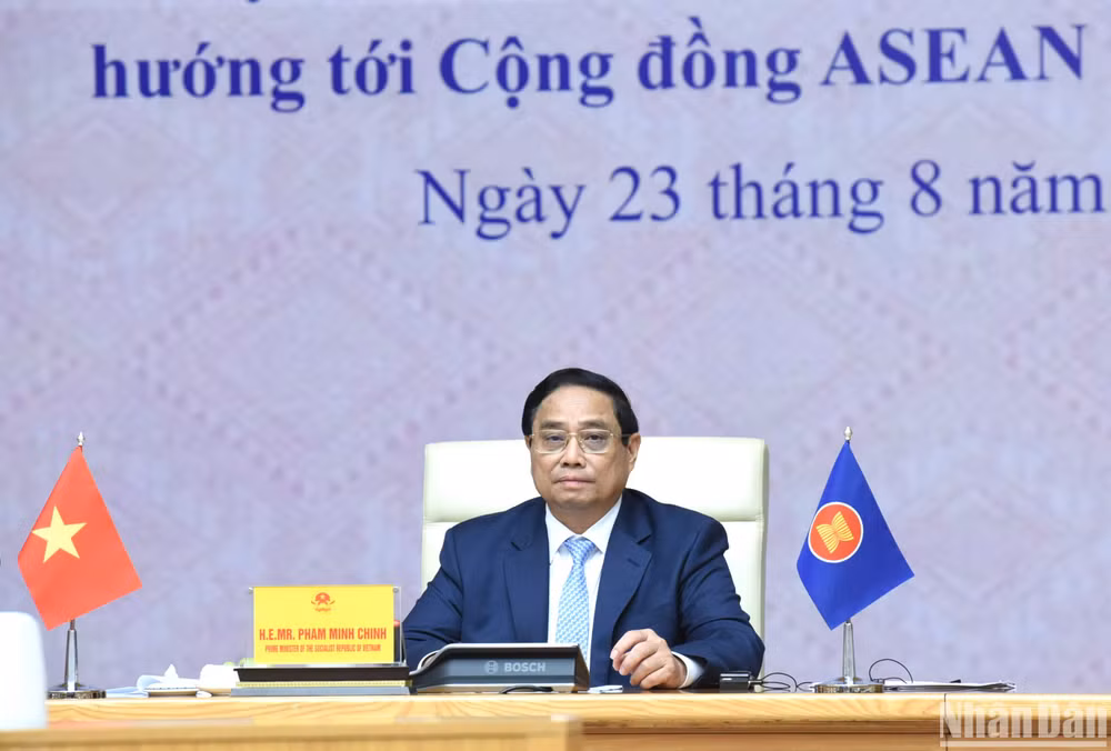 Thủ tướng Phạm Minh Chính phát biểu. (Ảnh: TRẦN HẢI) Thủ tướng Phạm Minh Chính phát biểu. (Ảnh: TRẦN HẢI)