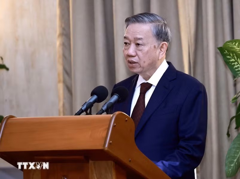 Tổng Bí thư, Chủ tịch nước Tô Lâm phát biểu tại buổi gặp gỡ đại biểu hữu nghị nhân dân và thế hệ trẻ Cuba.