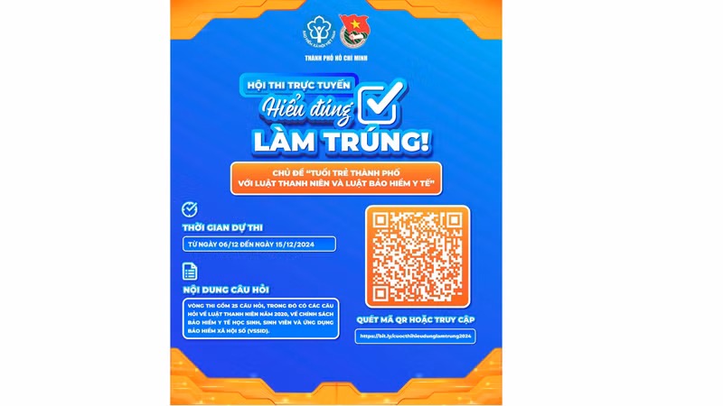 Hội thi “Hiểu đúng làm trúng” với chủ đề “Tuổi trẻ thành phố với Luật Thanh niên và Luật Bảo hiểm y tế”.