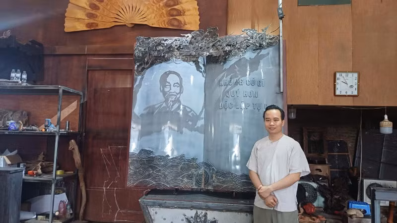 Tác phẩm đang được hoàn thiện những khâu quan trọng cuối cùng để chuyển vào Nghệ An.