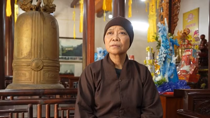 Ni sư Thích Đàm Mơ - Trụ trì chùa Nhẫm Dương.