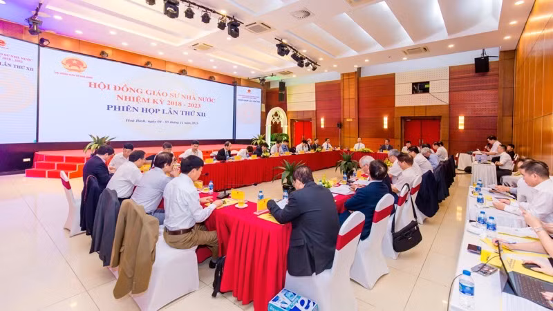 Hội đồng Giáo sư Nhà nước họp phiên họp lần thứ XII nhiệm kỳ 2018-2023. (Nguồn: Hội đồng Giáo sư Nhà nước)
