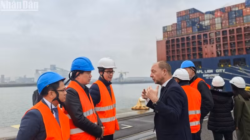 Ban quản lý Cảng Dunkerque nhấn mạnh vị trí địa lý chiến lược và kết nối thuận tiện với các cảng lớn ở Bắc Âu, có thể giúp hàng hóa Việt Nam tham gia chuỗi cung ứng châu Âu. Ban quản lý Cảng Dunkerque nhấn mạnh vị trí địa lý chiến lược và kết nối thuận tiện với các cảng lớn ở Bắc Âu, có thể giúp hàng hóa Việt Nam tham gia chuỗi cung ứng châu Âu.