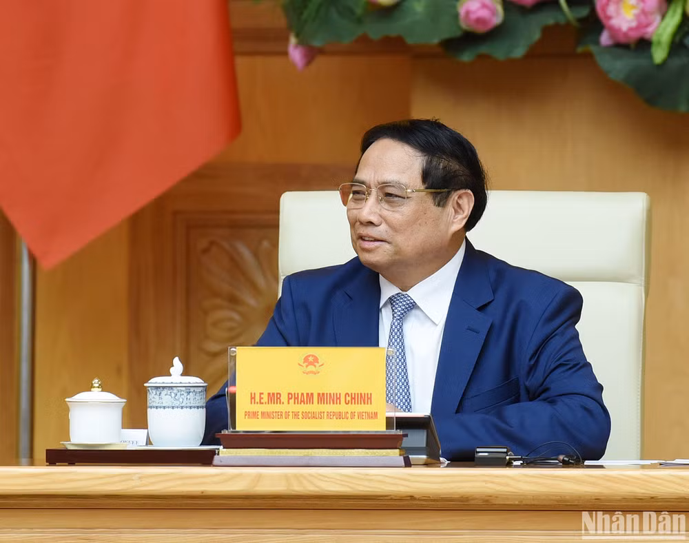 Thủ tướng Phạm Minh Chính phát biểu tại buổi tiếp.